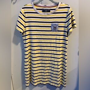 Tommy Hilfiger Yellow and Black Striped Dress Y2K Money